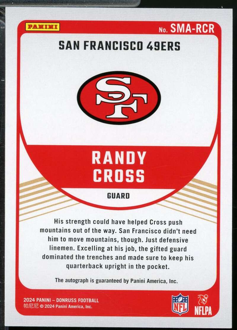 Randy Cross Card 2024 Donruss Signature Marks Autograph #38  Image 2