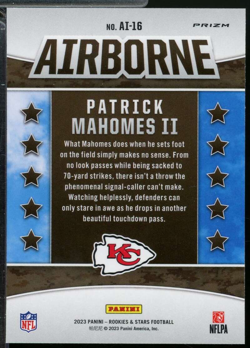 Patrick Mahomes II Card 2023 Rookies and Stars Airborne Silver #16  Image 2