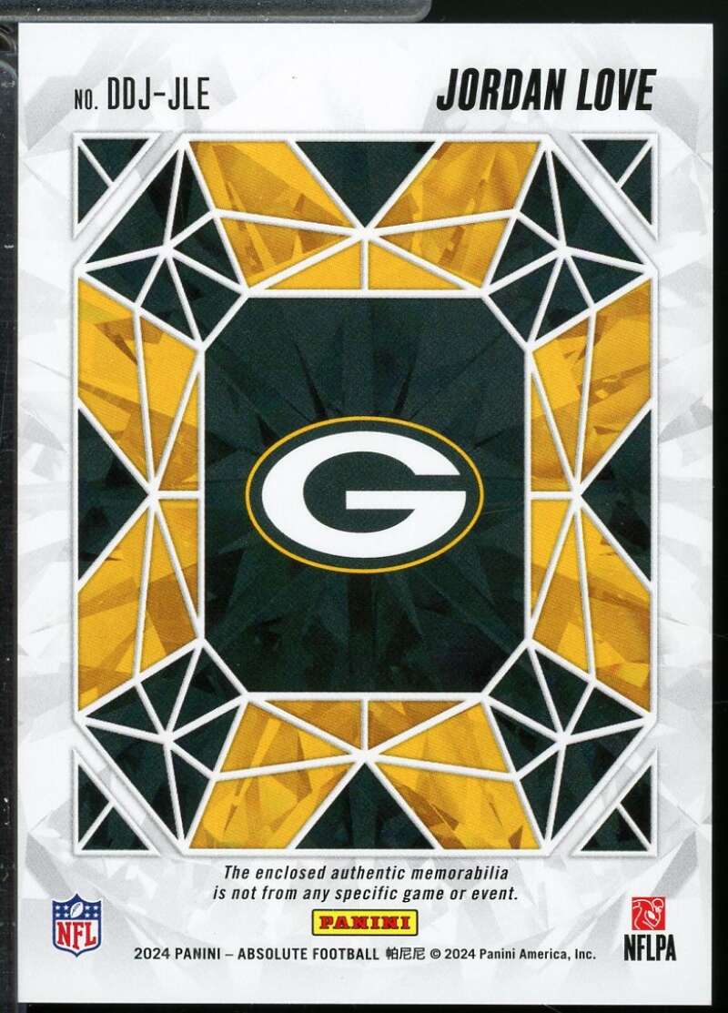 Jordan Love Card 2024 Absolute Draft Diamonds Jerseys #8  Image 2