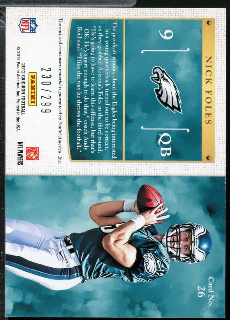 Nick Foles Rookie Card 2012 Gridiron Gridiron Kings Jerseys /299 #26  Image 2
