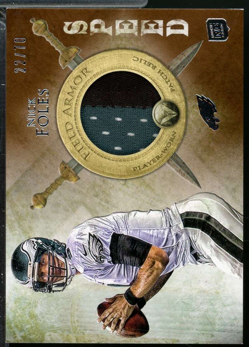 Nick Foles Rookie 2012 Topps Valor Field Armor Jersey Patches Speed /70 #FAPNF  Image 1