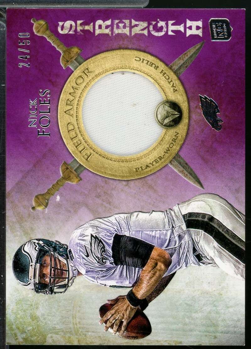 Nick Foles Rookie 2012 Topps Valor Field Armor Jersey Patch Strength /50 #FAPNF  Image 1