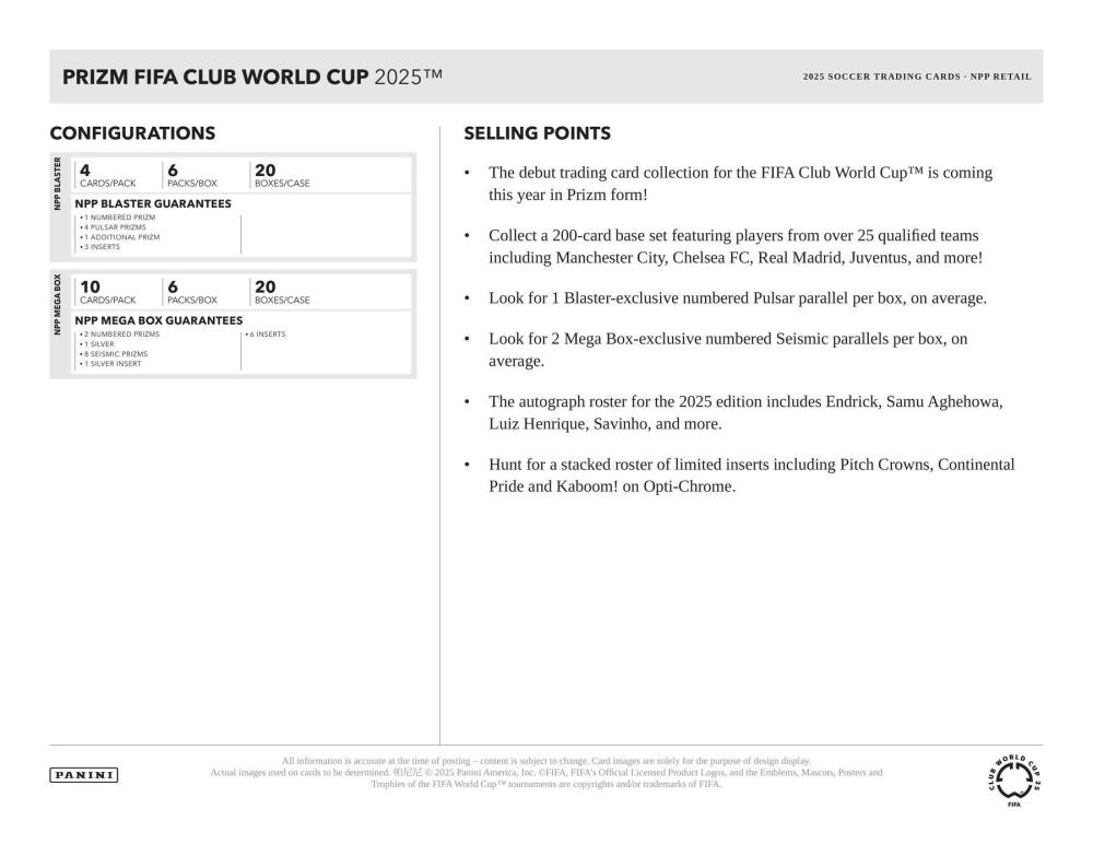 2025 Panini Prizm FIFA Club World Cup Soccer 6-Pack Blaster Box Image 6