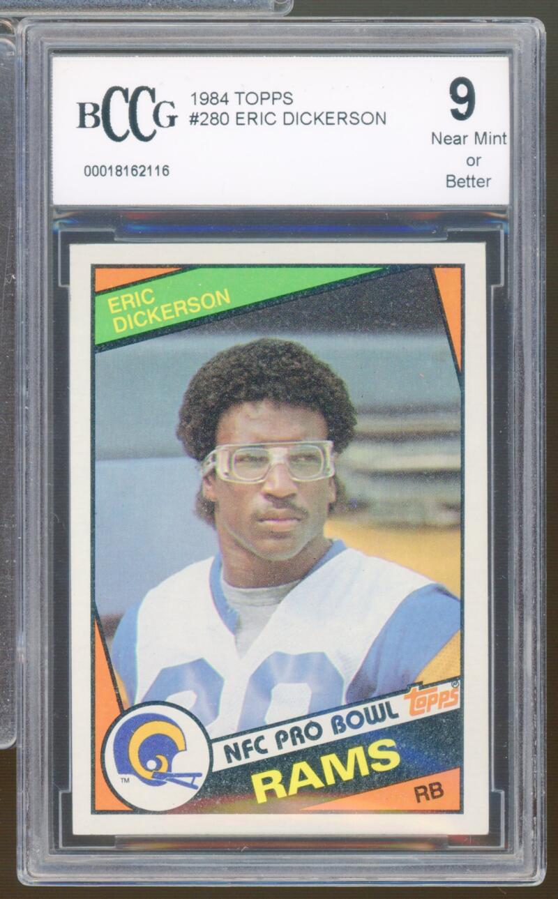 1984 Topps #280 Eric Dickerson Rookie Card BGS BCCG 9 Near Mint+ Image 1