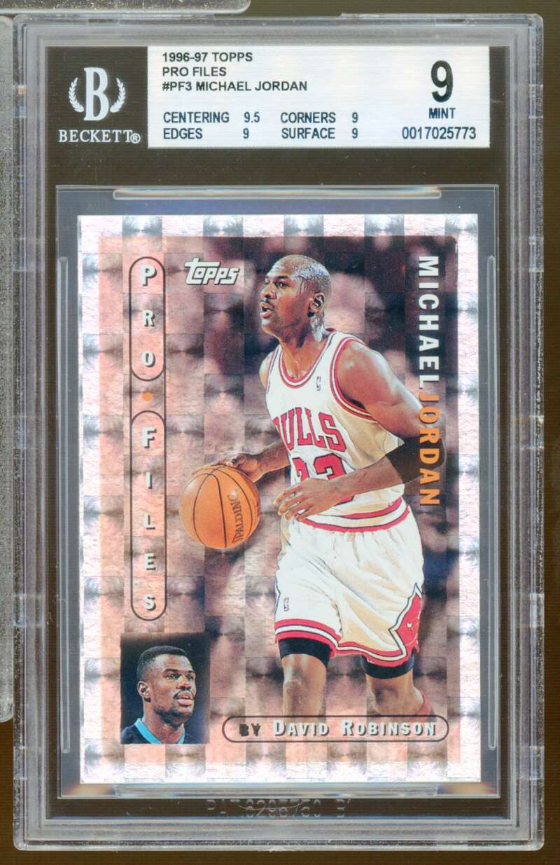 Michael Jordan Card 1996-97 Topps Pro Files #PF-3 BGS 9 Image 1