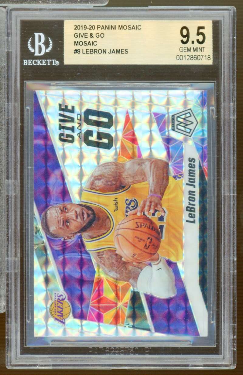 LeBron James Card 2019-20 Panini Mosaic Give Go Mosaic #8 BGS 9.5 Image 1