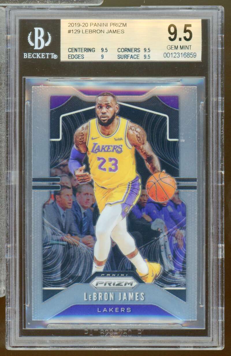 LeBron James Card 2019-20 Panini Prizm #129 BGS 9.5 Image 1