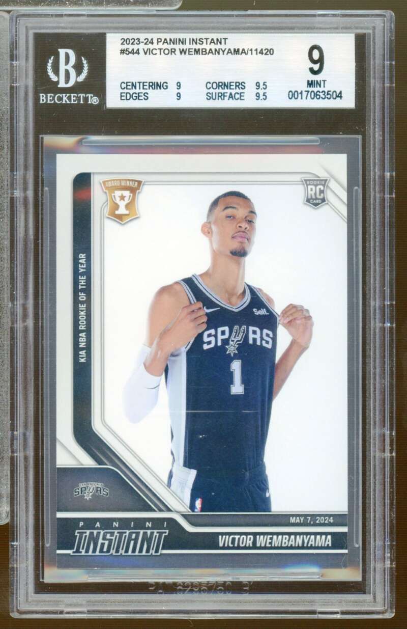 Victor Wembanyama Rookie Card 2023-24 Panini Instant #544 BGS 9 Image 1