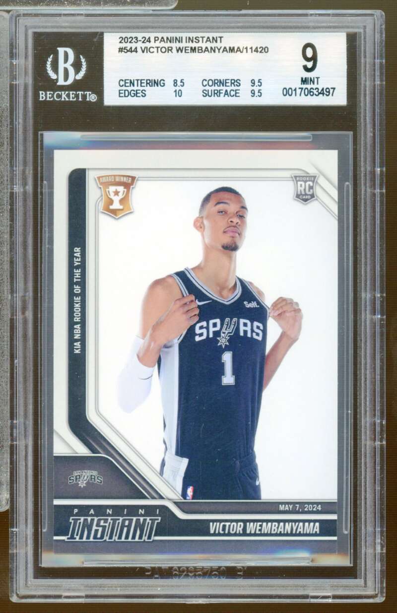 Victor Wembanyama Rookie Card 2023-24 Panini Instant #544 BGS 9 Image 1