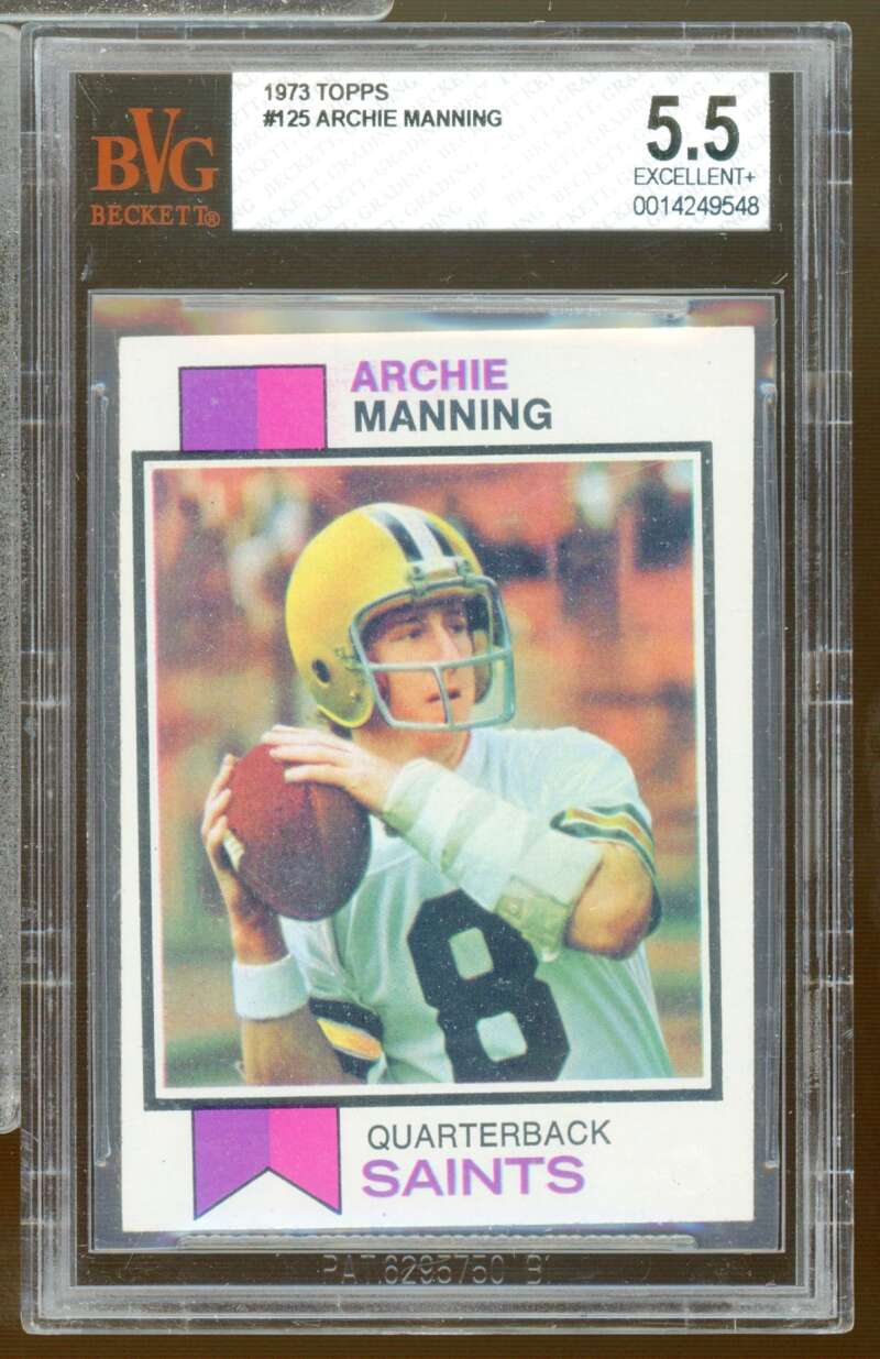 Archie Manning Card 1973 Topps #125 BGS 5.5 Image 1