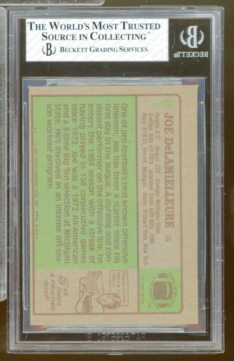 Joe Delamielleure Card 1984 Topps #51 BGS 6.5 Image 2