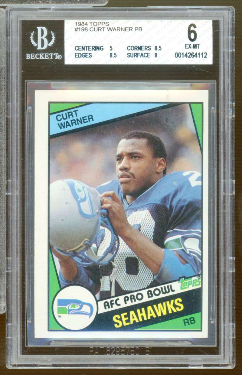 Curt Warner Rookie Card 1984 Topps #198 BGS 6 Image 1