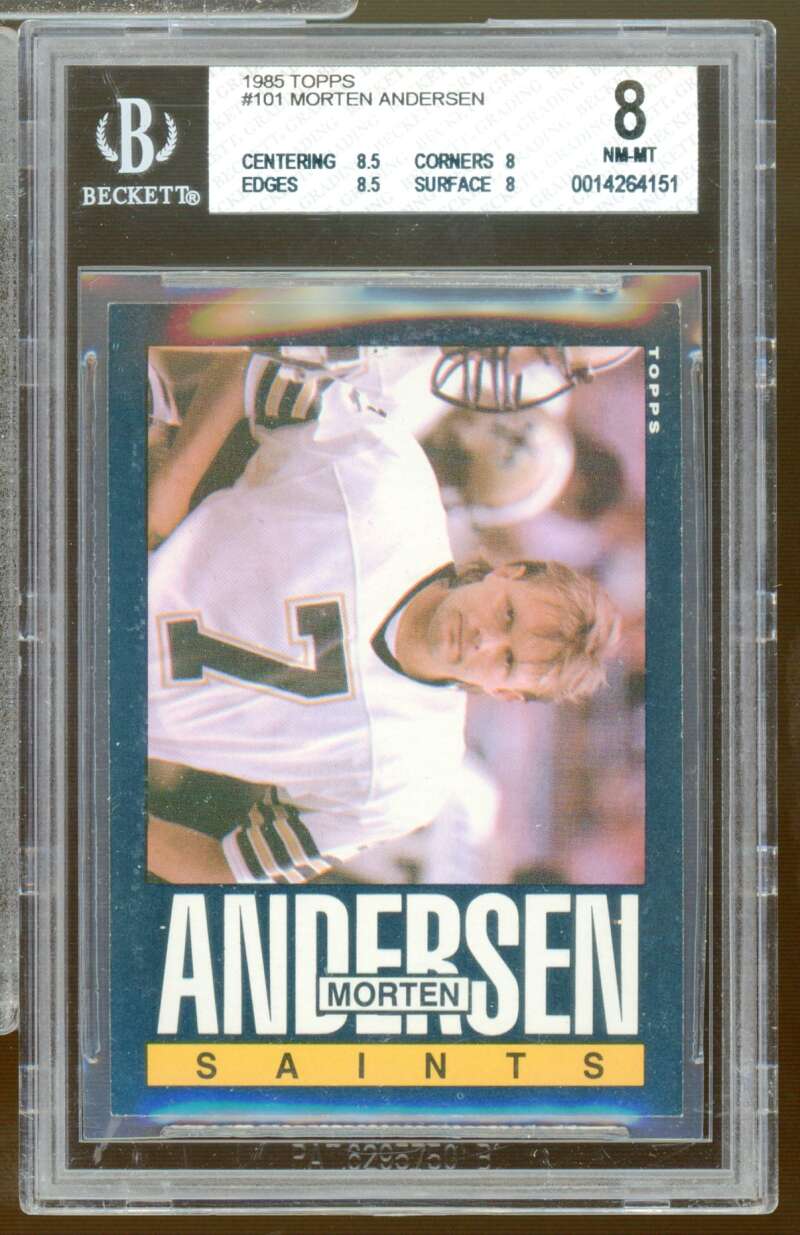 Morten Andersen Card 1985 Topps #101 BGS 8 Image 1