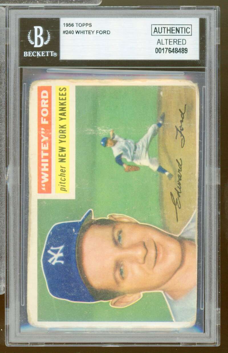 Whitey Ford Card 1956 Topps #240 BGS Authentic Altered Image 1