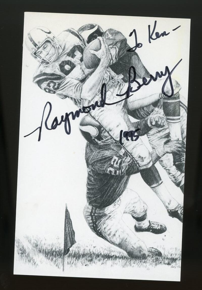 Raymond Berry Colts Signed Autographed 3.5x5.5 Photo JSA Authentic Image 1