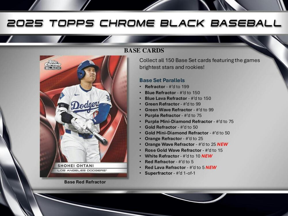 2025 Topps Chrome Black Baseball Hobby Box Image 4