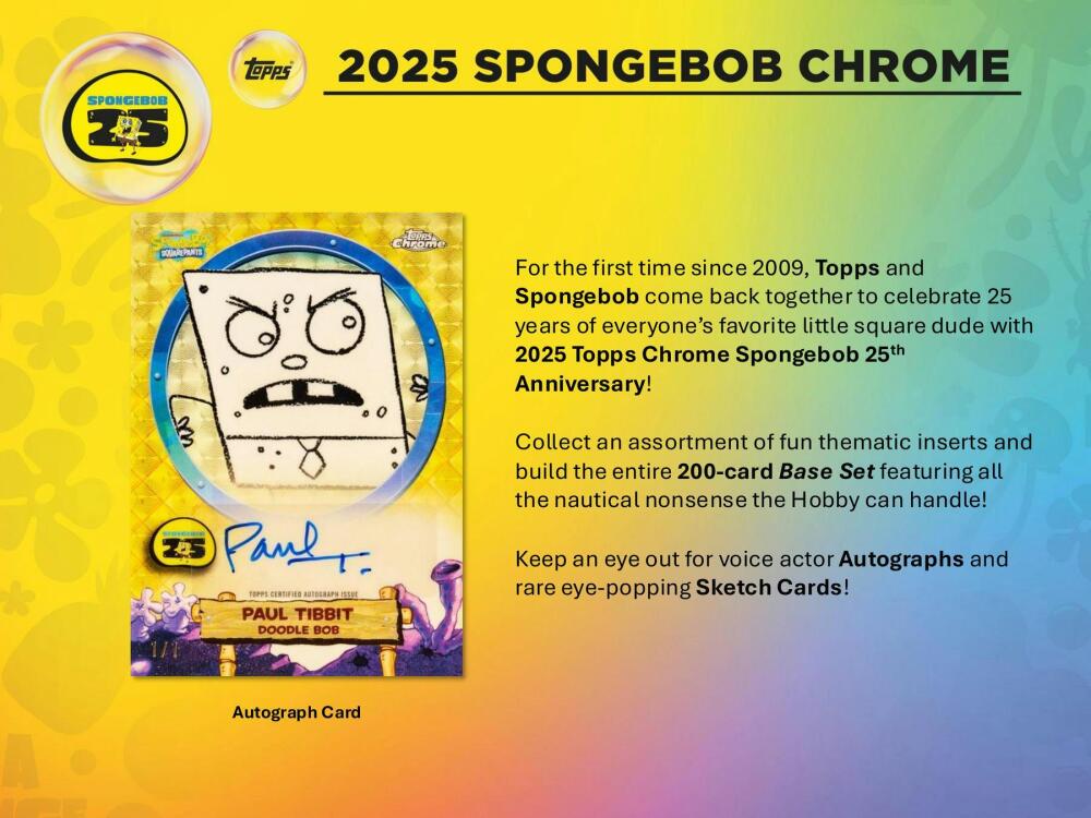 2025 Topps Chrome SpongeBob 25th Anniversary Hobby Box Image 4
