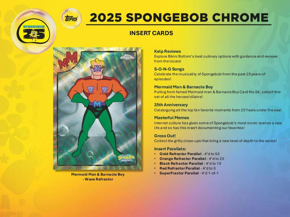 2025 Topps Chrome SpongeBob 25th Anniversary Hobby Box Image 6