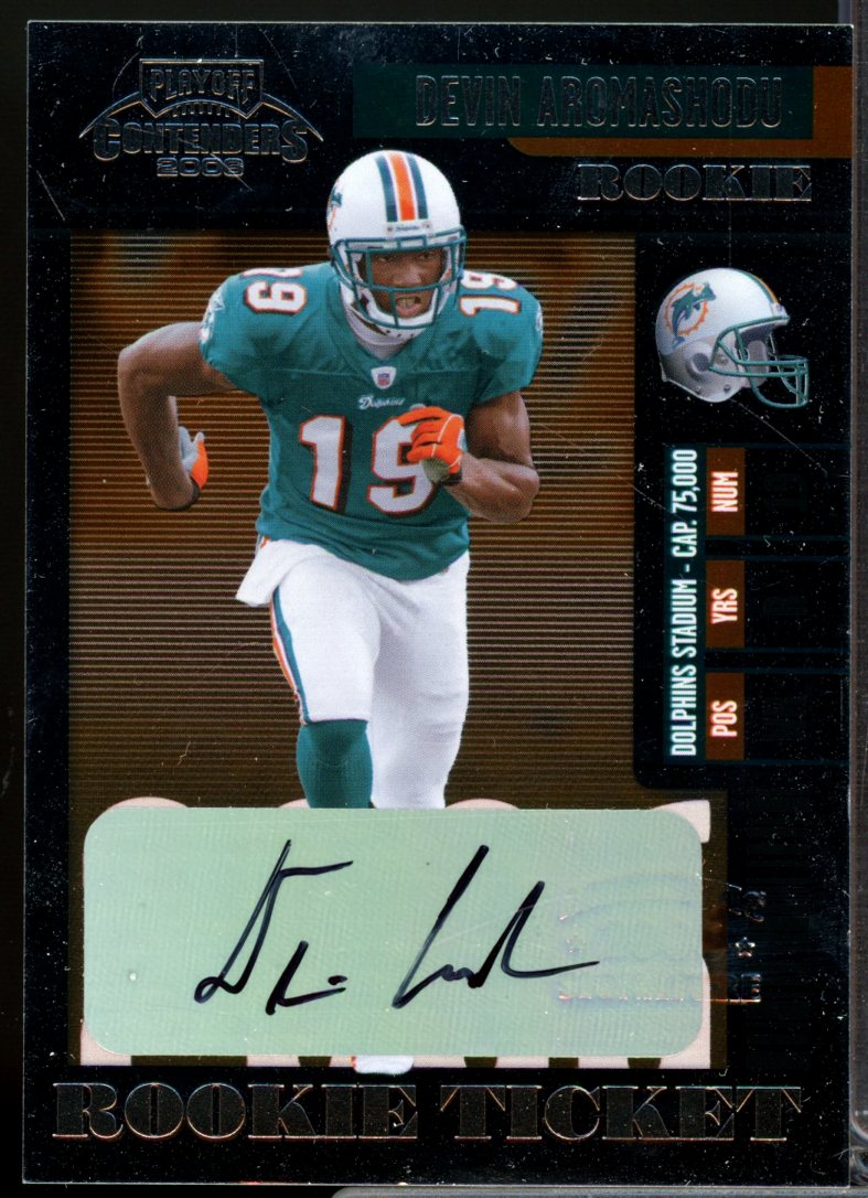 Devin Aromashodu RC Card 2006 Playoff Contenders Rookie Autograph #215  Image 1