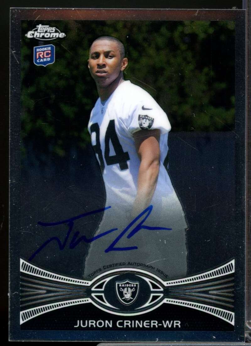 Juron Criner Card 2012 Topps Chrome Rookie Autographs #195  Image 1