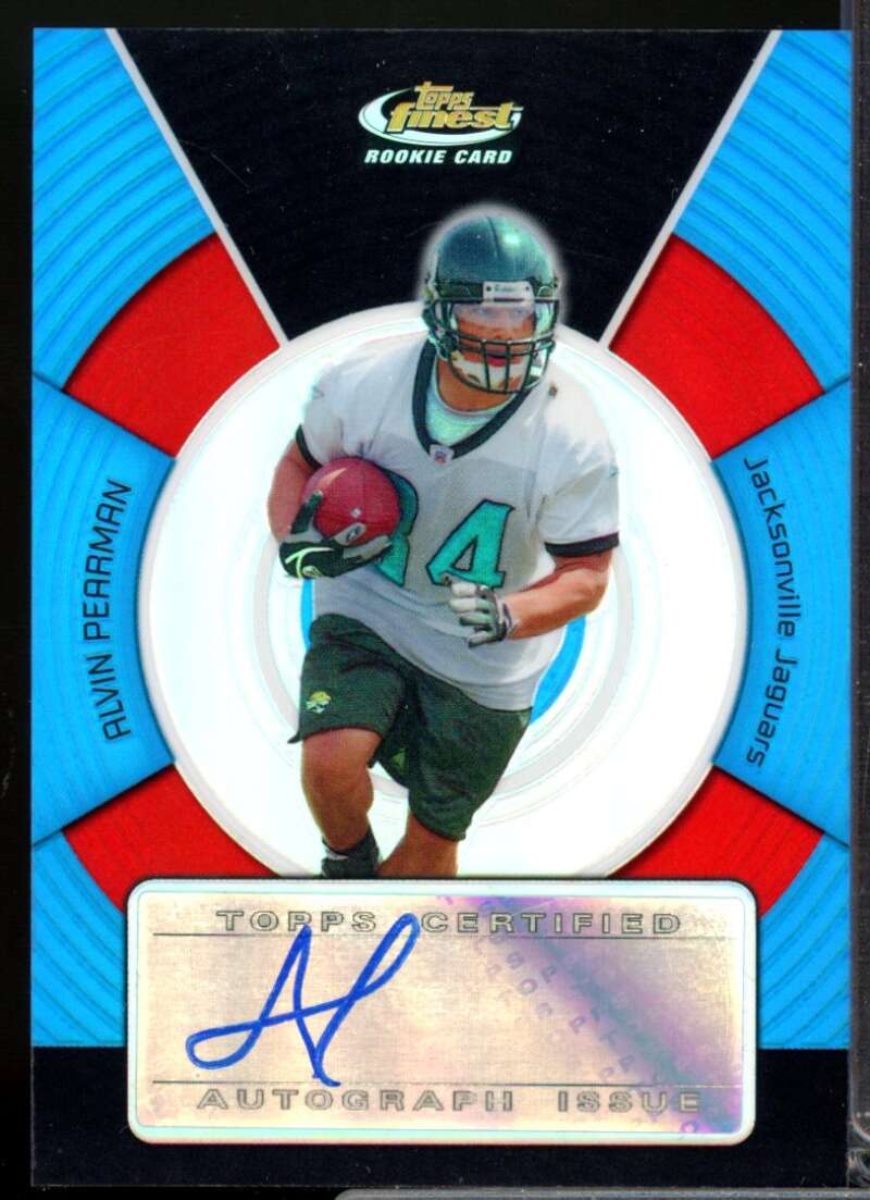 Alvin Pearman Card 2005 Finest Rookie Autograph Blue Refractors #162  Image 1