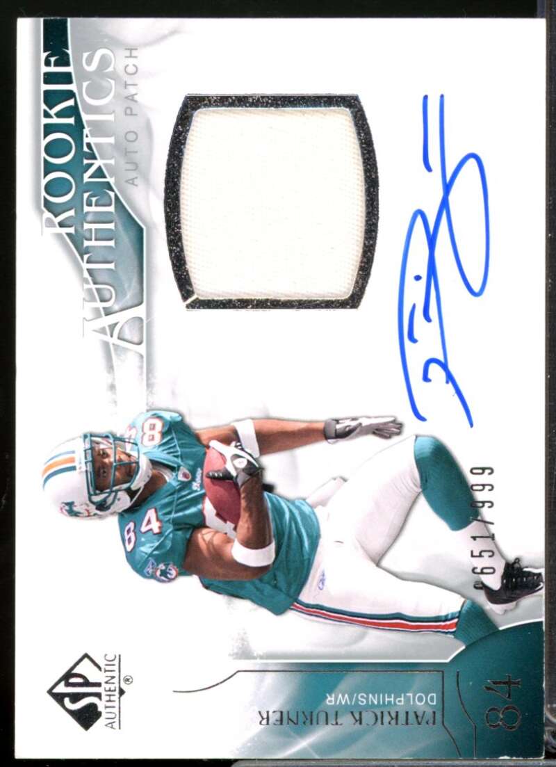 Patrick Turner /999 RC Card 2009 SP Authentic Rookie Jersey Autograph #398  Image 1