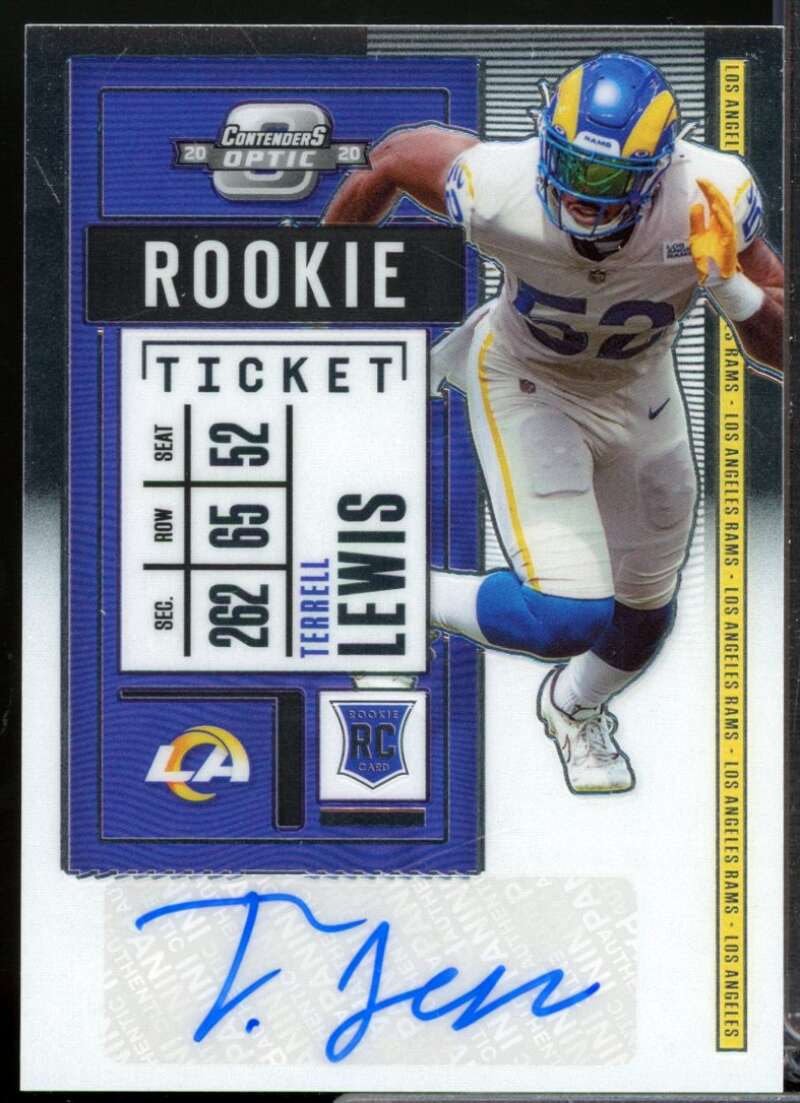 Terrell Lewis RC Card 2020 Panini Contenders Optic Rookie Autograph #166  Image 1