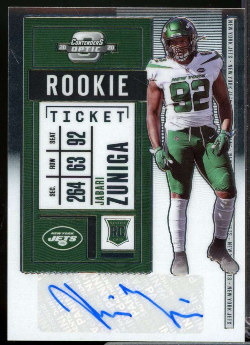 Jabari Zuniga RC Card 2020 Panini Contenders Optic Rookie Autograph #175  Image 1