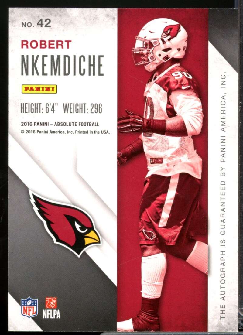 Robert Nkemdiche Card 2016 Absolute Rook Ink Autograph Red #42  Image 2