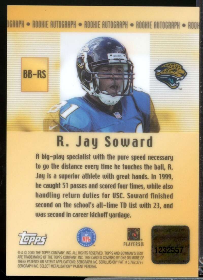 R. Jay Soward Card 2000 Bowman's Best Rookie Autographs #BBRS  Image 2