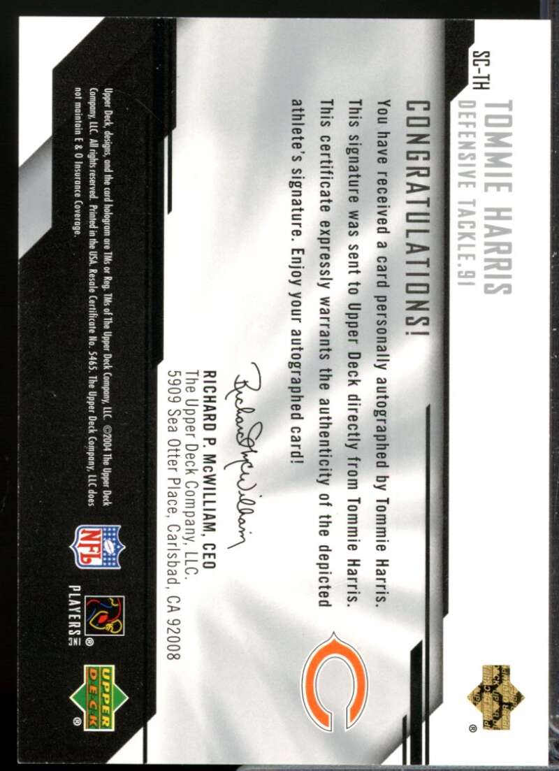 Tommie Harris 2004 Upper Deck UD Diamond Pro Sigs Autograph Collection #SCTH  Image 2