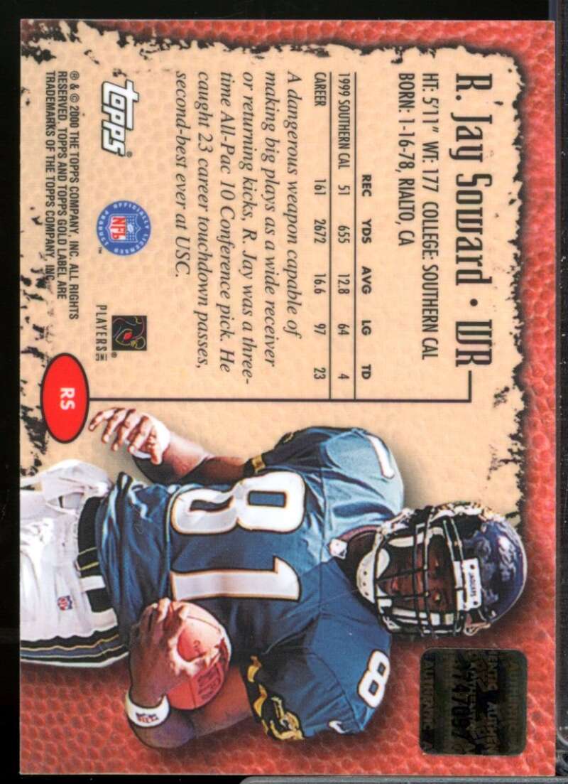 R. Jay Soward Card 2000 Bowman's Best Rookie Autographs #BBRS  Image 2