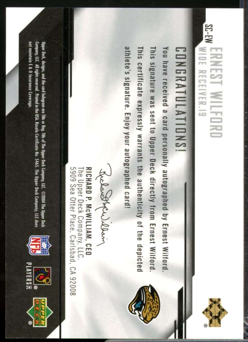 Ernest Wilford 2004 UD Diamond Pro Sigs Signature Collection Autograph #SCEW  Image 2