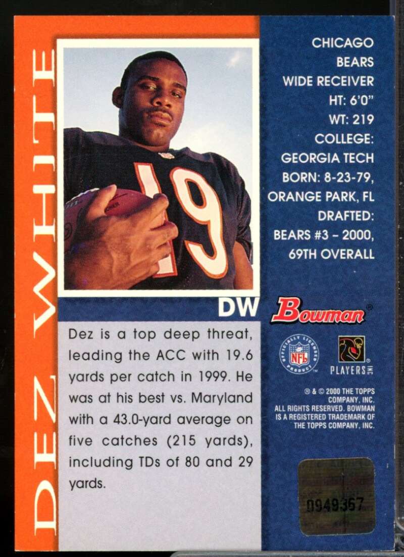 Dez White Card 2000 Bowman Autographs #DW  Image 2