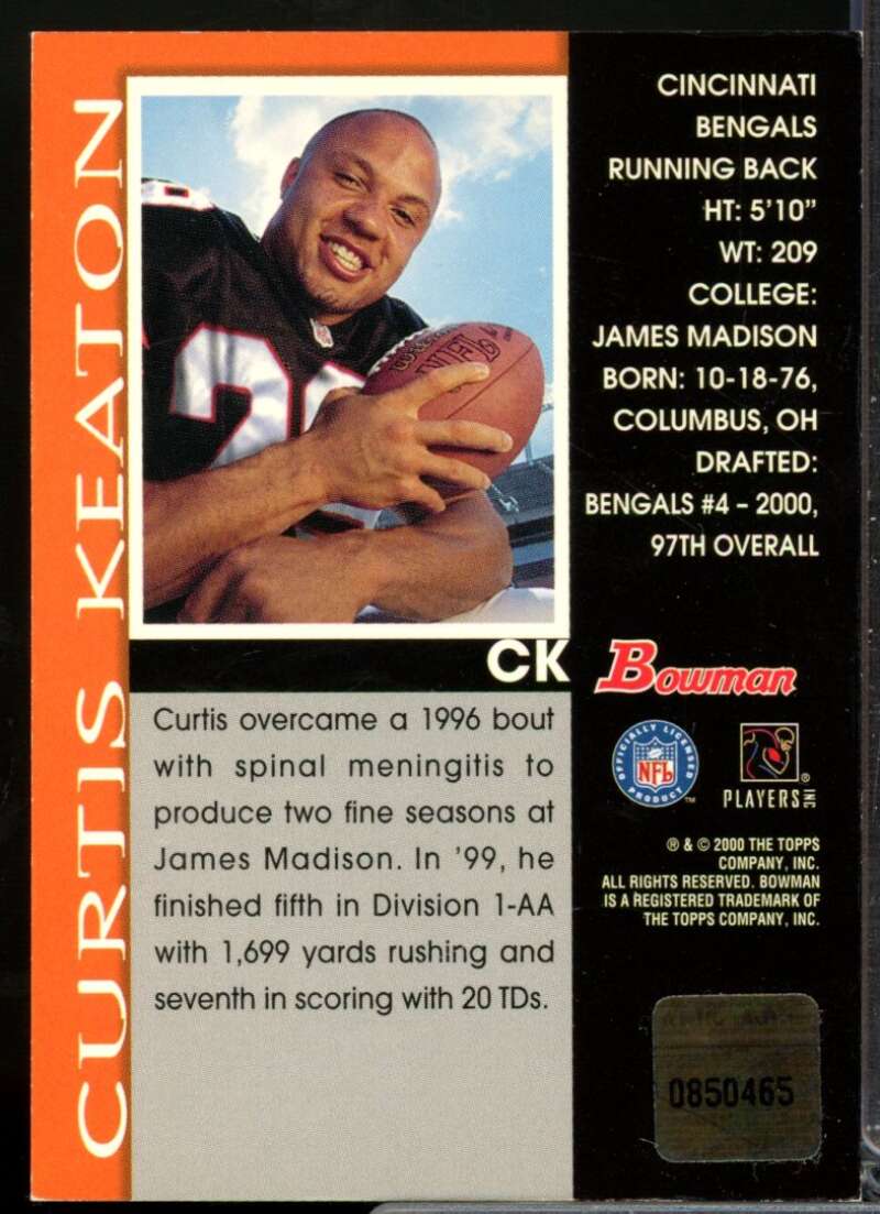 Curtis Keaton Card 2000 Bowman Autographs #CK  Image 2