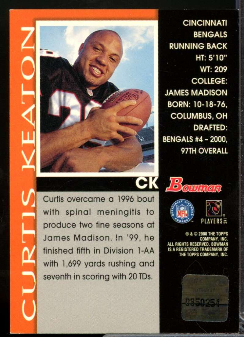 Curtis Keaton Card 2000 Bowman Autographs #CK  Image 2