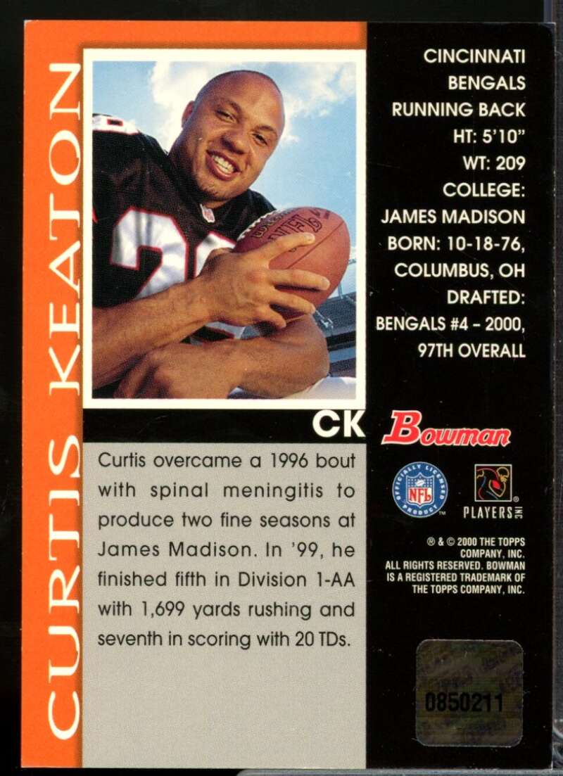 Curtis Keaton Card 2000 Bowman Autographs #CK  Image 2
