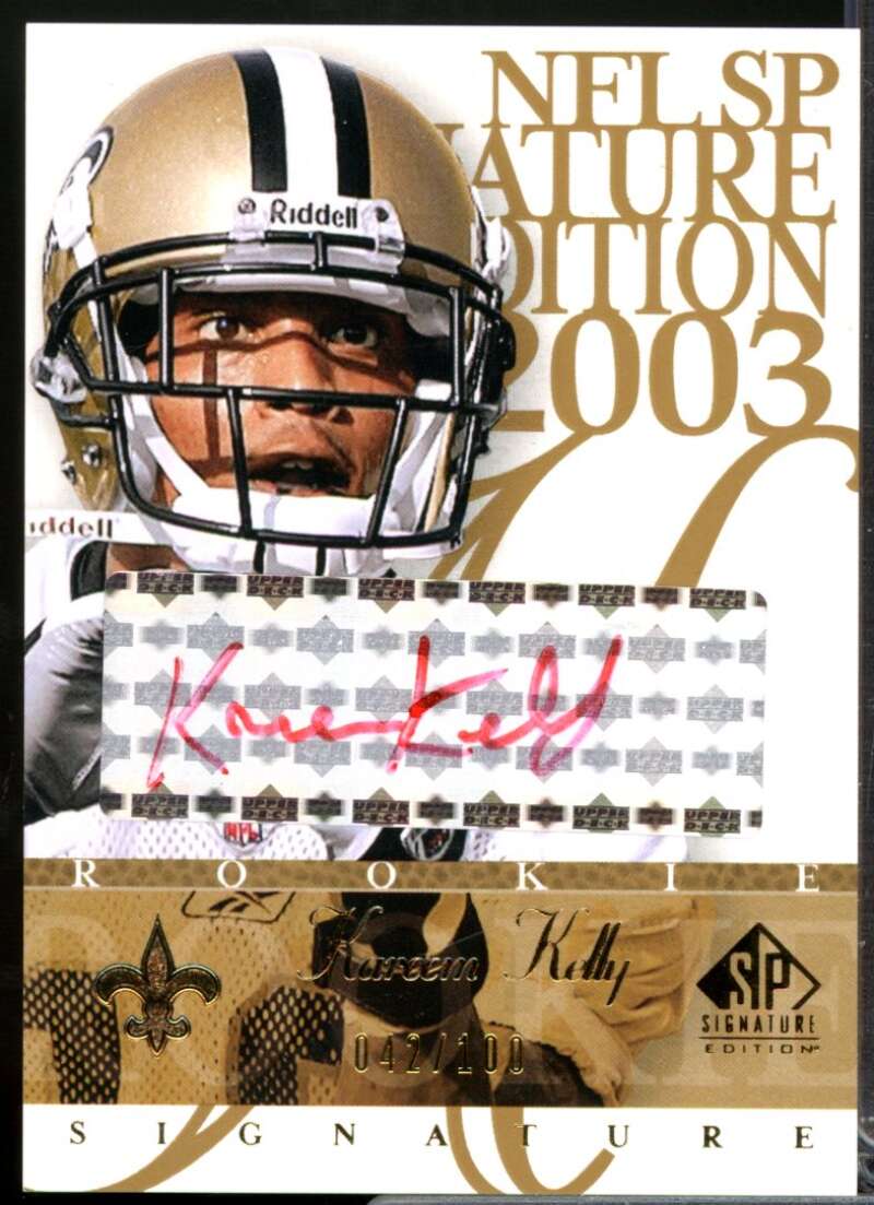 Kareem Kelly Card 2003 SP Signature Rookie Autographs Red Ink #KA  Image 1