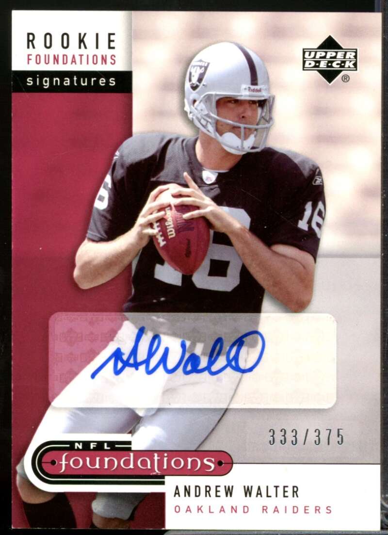 Andrew Walter /375 RC Card 2005 Upper Deck Foundations Rookie Autograph #249  Image 1