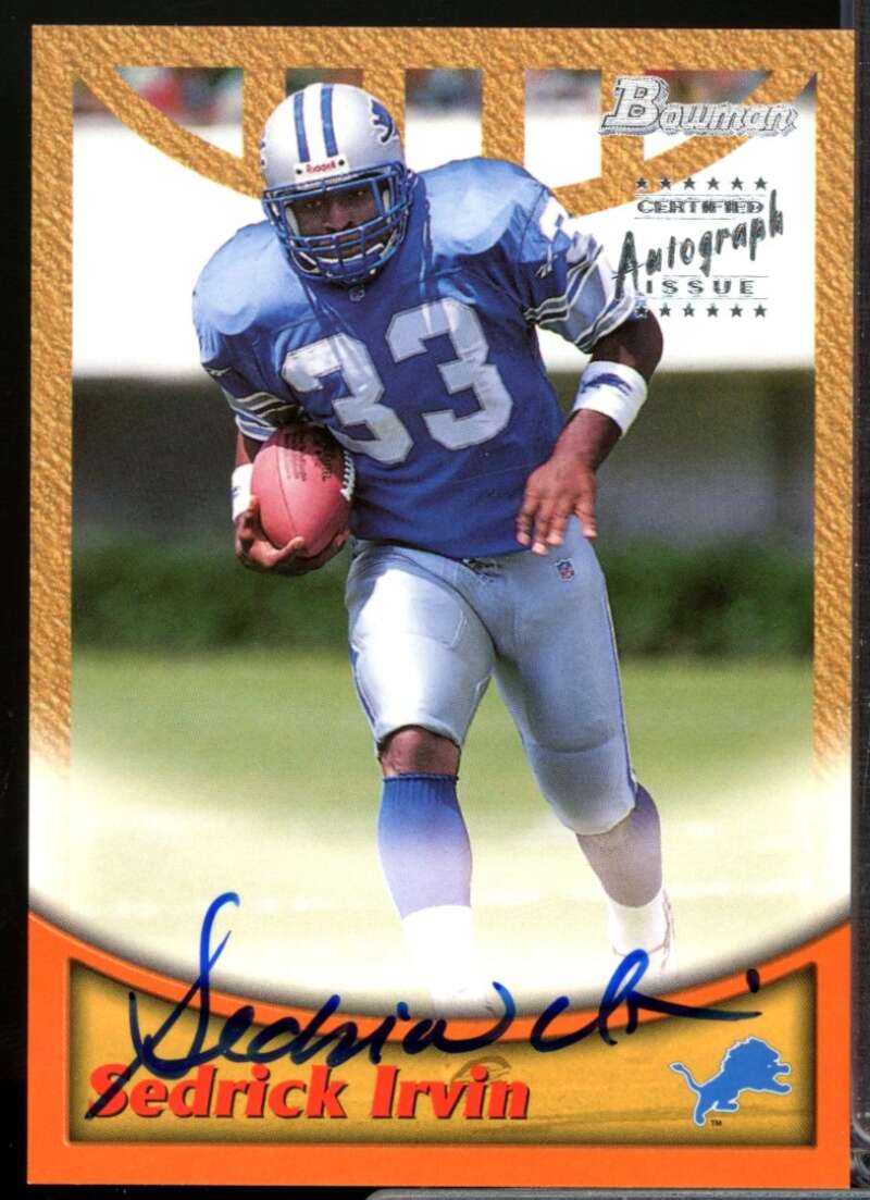 Sedrick Irvin Card 1999 Bowman Autographs #A18  Image 1