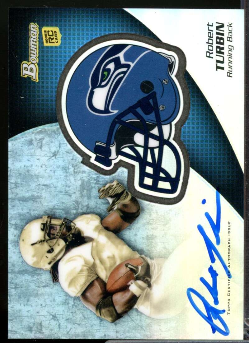 Robert Turbin Card 2012 Bowman Rookie Team Helmet Autographs #BCRARTU  Image 1