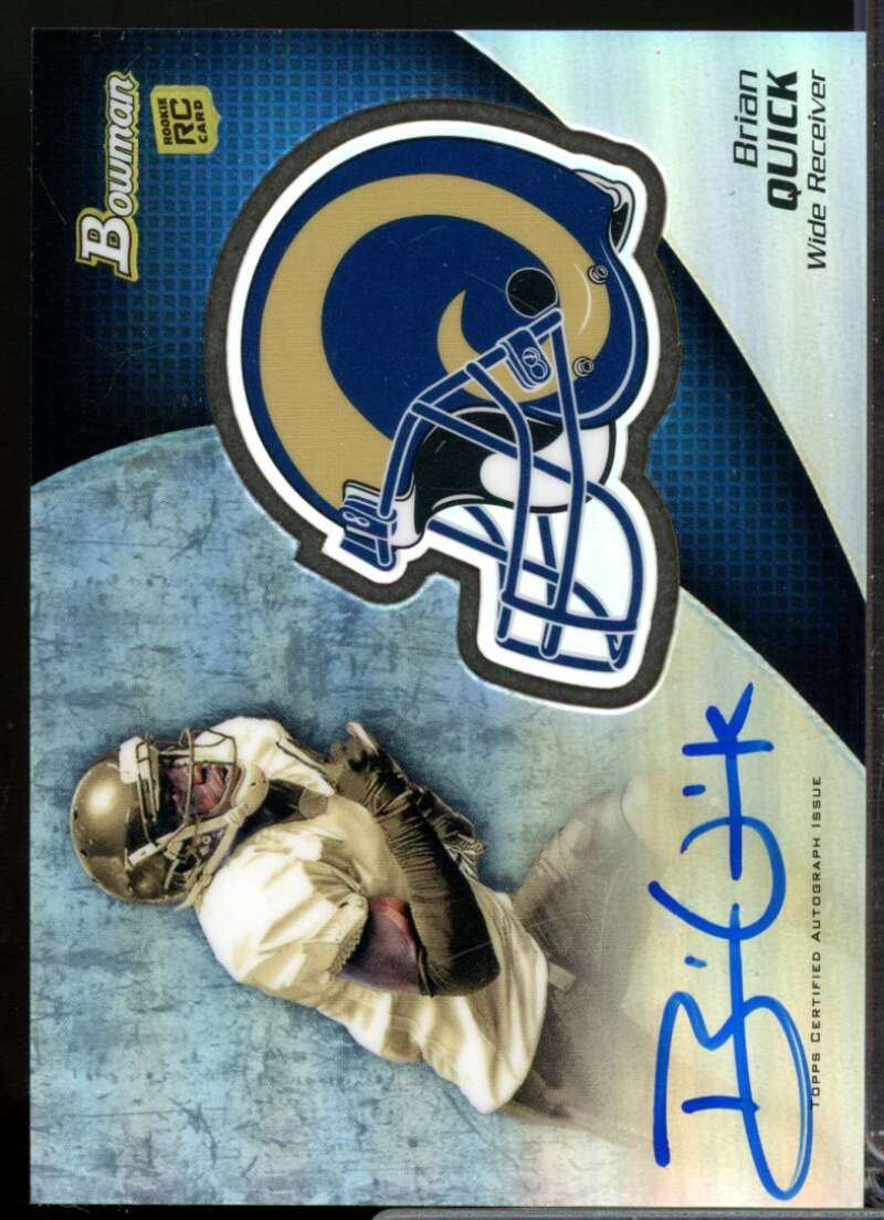 Brian Quick Card 2012 Bowman Rookie Team Helmet Autographs #BCRABQ  Image 1