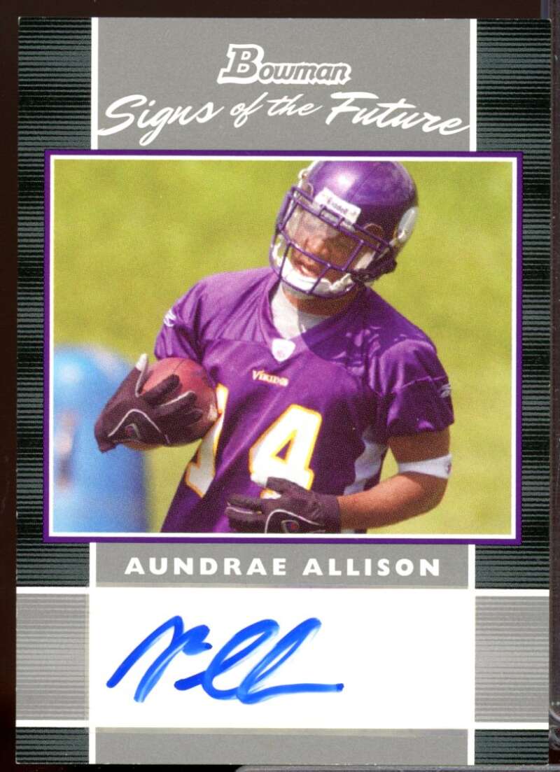 Aundrae Allison Card 2007 Bowman Signs of the Future Autograph #SFAA  Image 1