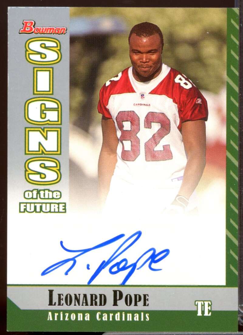 Leonard Pope Card 2006 Bowman Signs of the Future Autograph #SFLP  Image 1