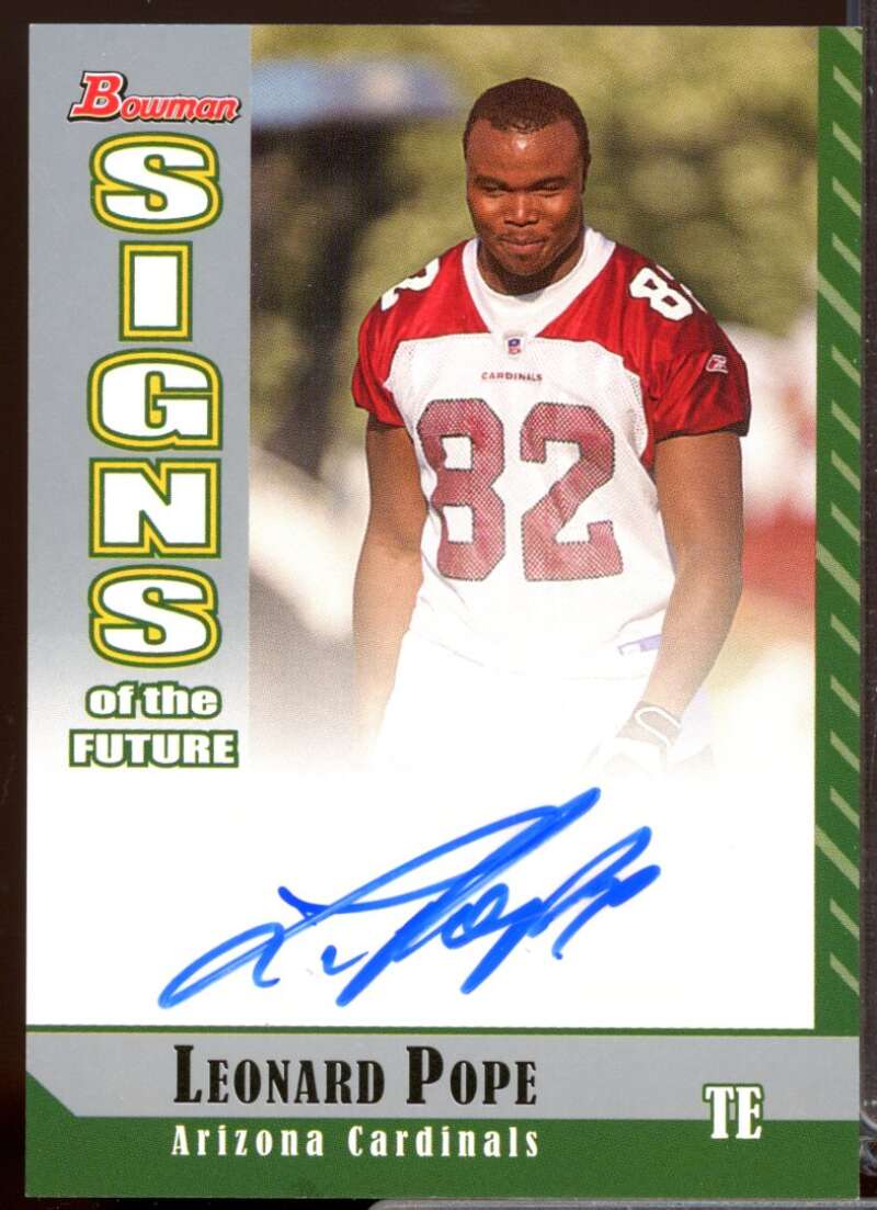 Leonard Pope Card 2006 Bowman Signs of the Future Autograph #SFLP  Image 1