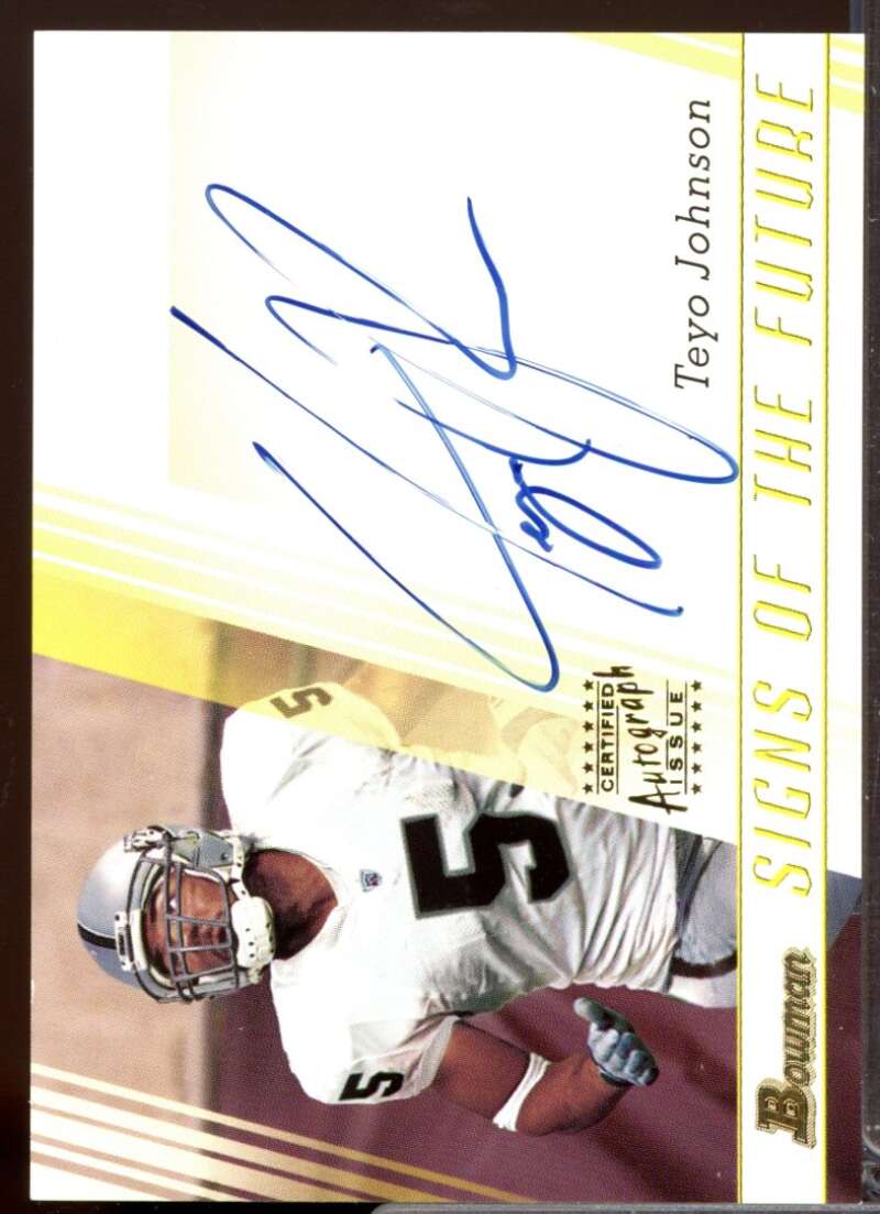 Teyo Johnson Card 2003 Bowman Signs of the Future Autographs #SFTJ  Image 1