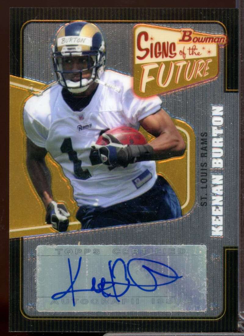 Keenan Burton Card 2008 Bowman Signs of the Future Autograph #SFKB  Image 1