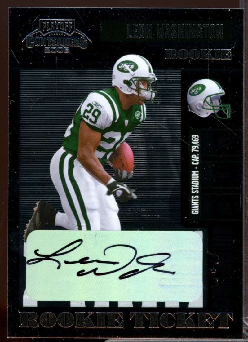Leon Washington RC Card 2006 Playoff Contenders Rookie Autograph #170  Image 1