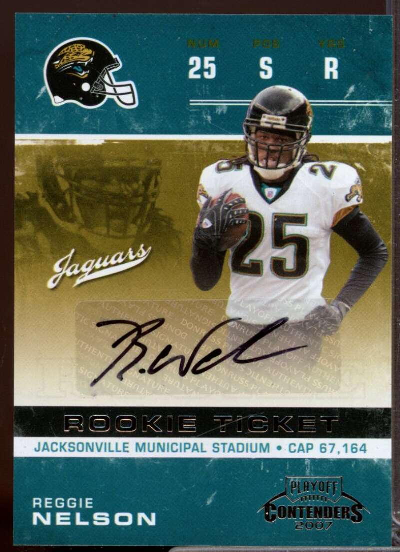 Reggie Nelson RC Card 2007 Playoff Contenders Rookie Autograph #212  Image 1