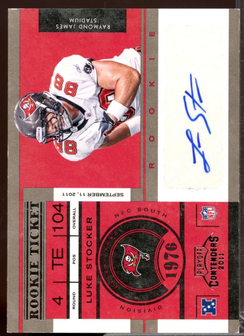 Luke Stocker RC Card 2011 Playoff Contenders Rookie Autograph #154  Image 1